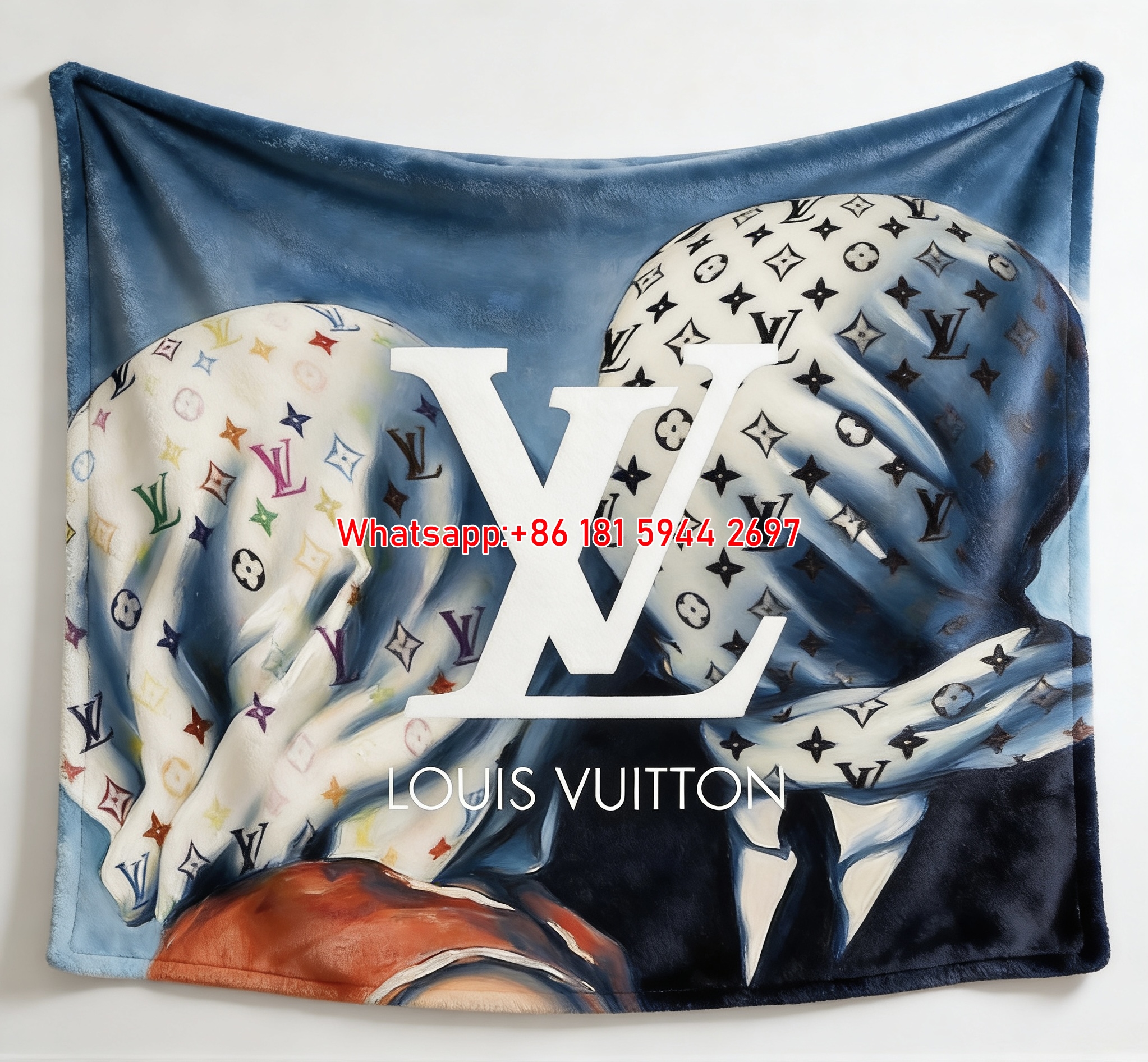 LV Monogram Covered Blanket Iconic LV Headwrap Throw IMG_3566